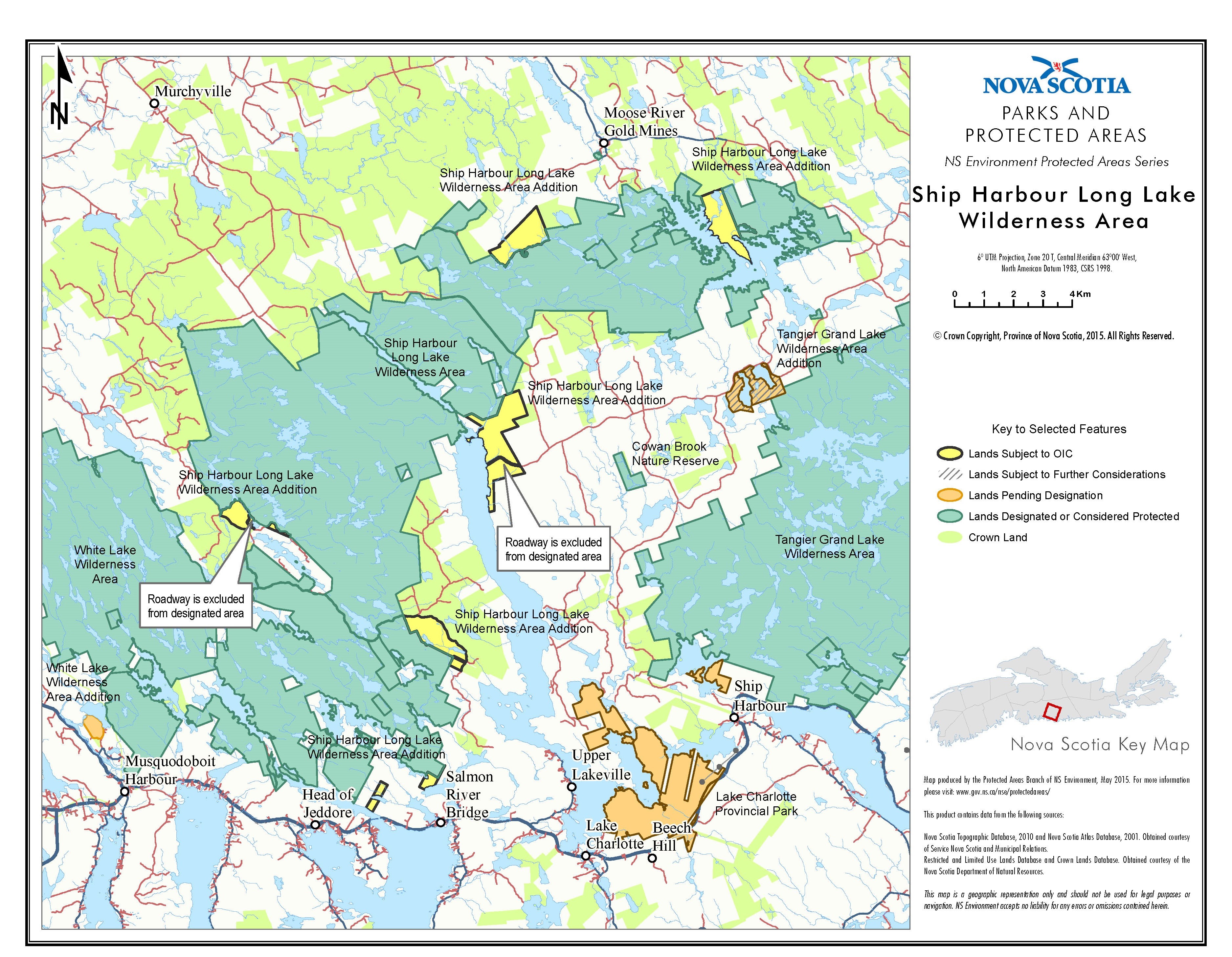 Graphic showing map of Boundaries of Addition to Ship Harbour Long
Lake Wilderness Area